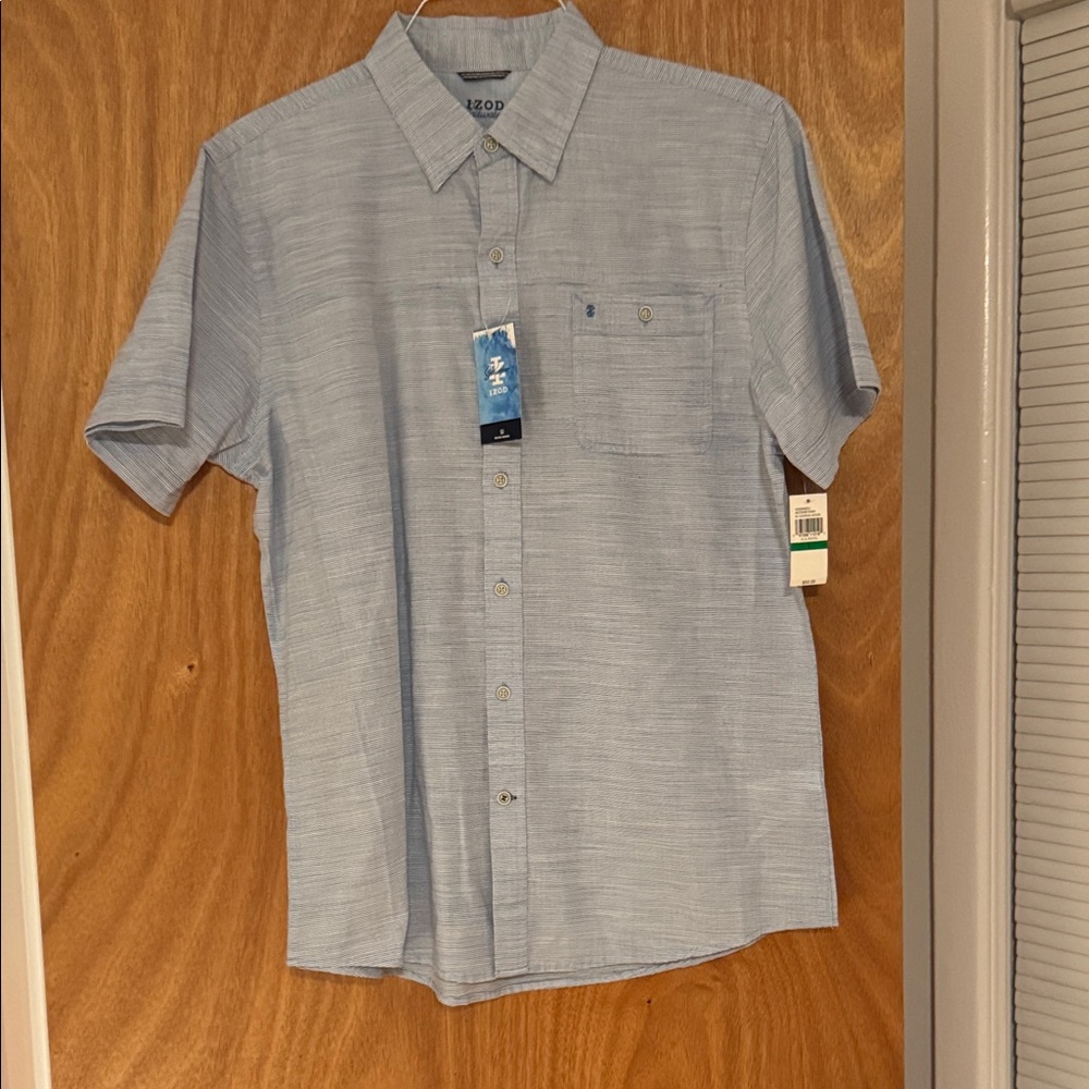 Izod Men's Casual Light Blue Button Down Shirt